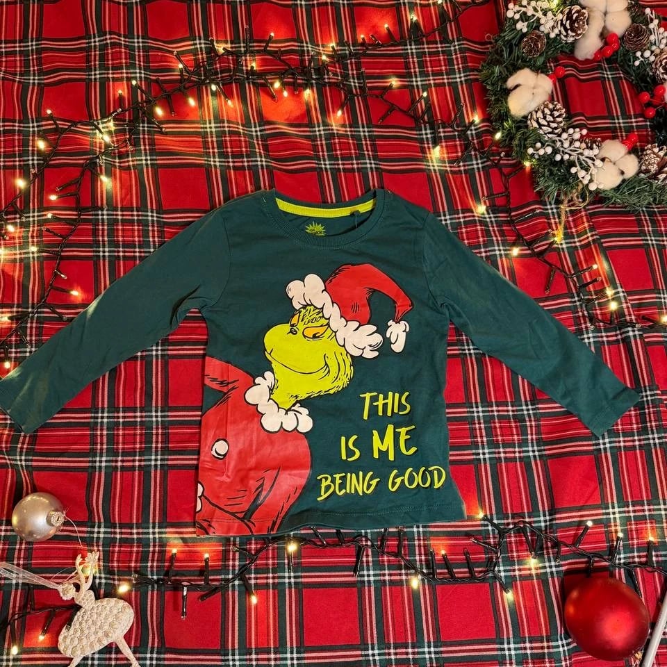 Лонгслів зелений «The Grinch» (This is me being good) — фото 1